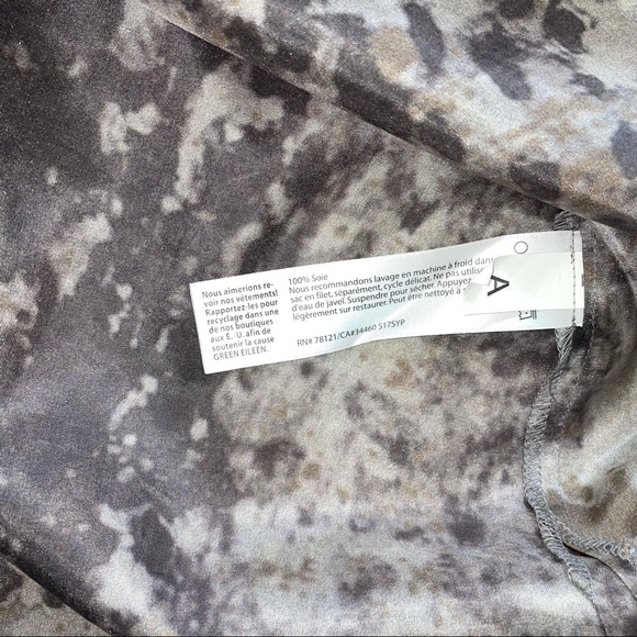 Eileen Fisher Grey Brown Seaspray silk short sleeve T-shirt top - Picture 5 of 7